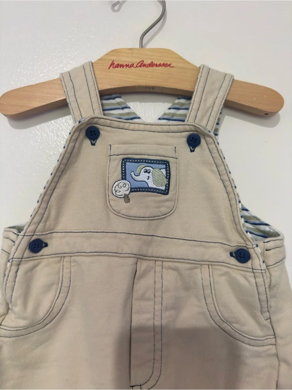 Koala Kids Beige Overalls with Lion Patch